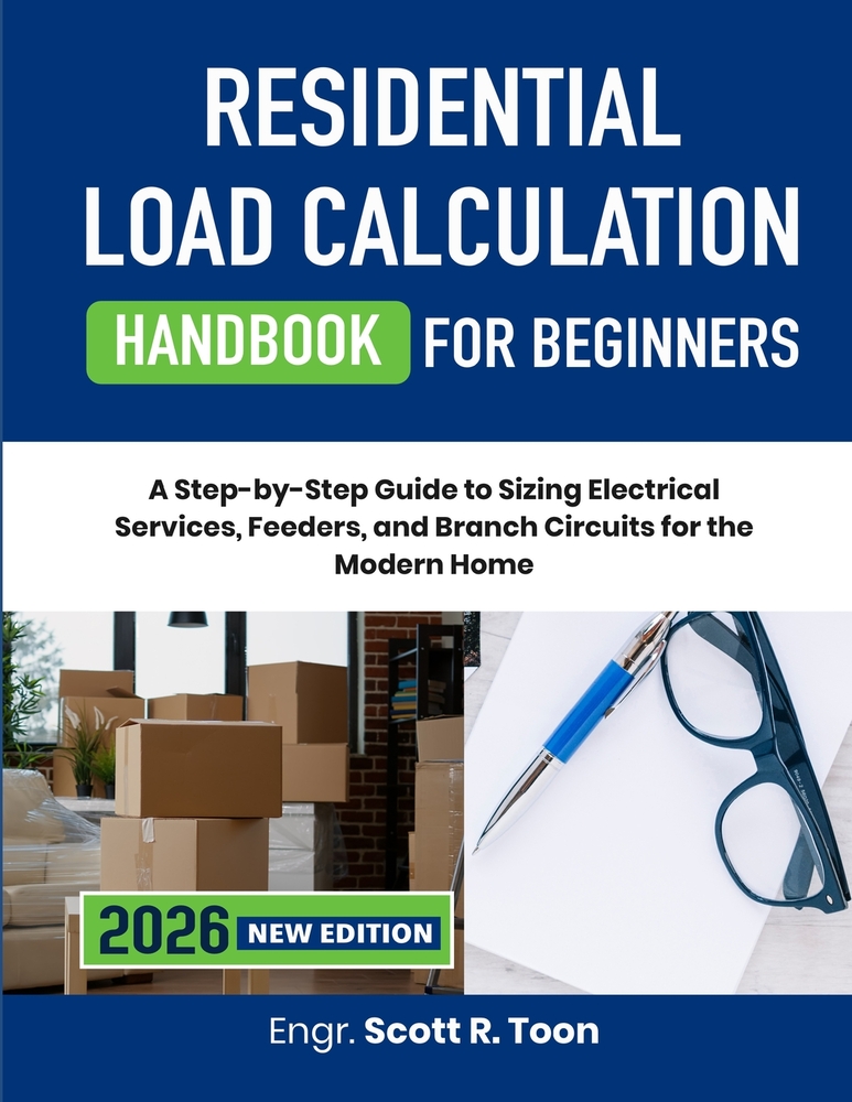 Residential Load Calculation Handbook for Beginners: A Step-by-Step Guide to Sizing Electrical Services, Feeders, and Branch Circuits for the Modern H cover