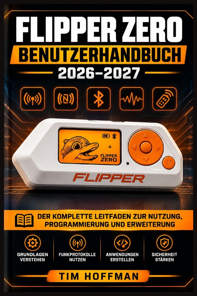 Flipper Zero Benutzerhandbuch 2026-2027: Das vollständige Praxisbuch für RFID, NFC, Sub-GHz, Infrarot und GPIO - Schritt für Schritt erklärt für Einst cover