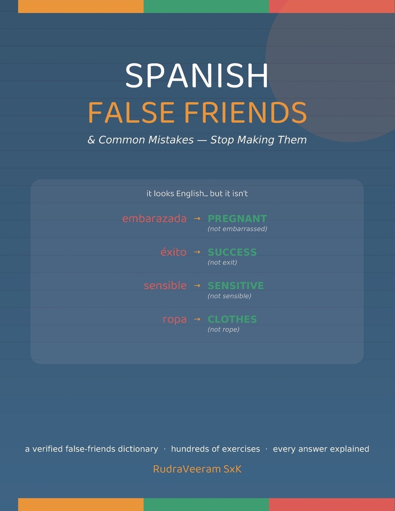 Spanish False Friends & Common Mistakes: Stop Making Them - A Verified False-Friends Dictionary & Hundreds of Fix-It Exercises cover