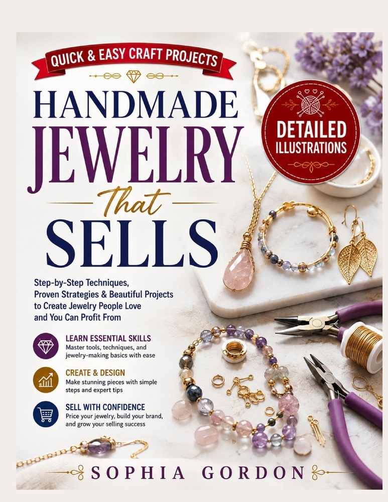 Handmade Jewelry That Sells: Step-by-Step Jewelry-Making Techniques with Clear Diagrams, Popular Designs, Pricing Tips, and Profitable Projects for Cr cover