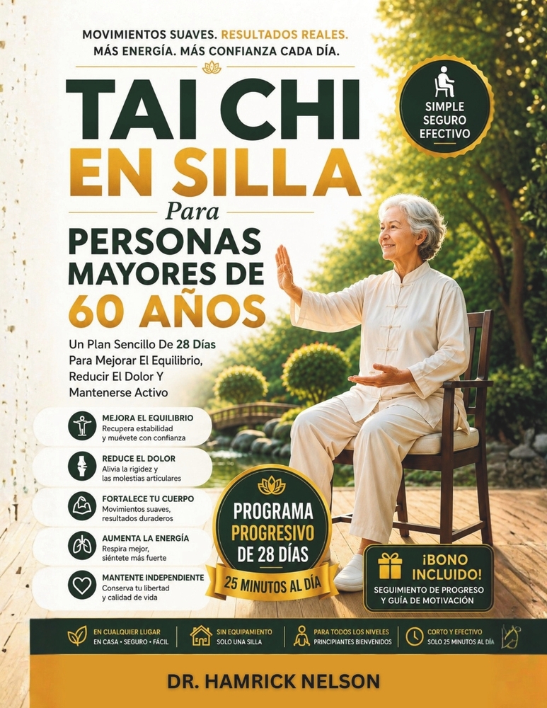 Tai Chi En Silla Para Personas Mayores De 60 Años: Un Plan Sencillo De 28 Días Para Mejorar El Equilibrio, Reducir El Dolor Y Mantenerse Activo cover