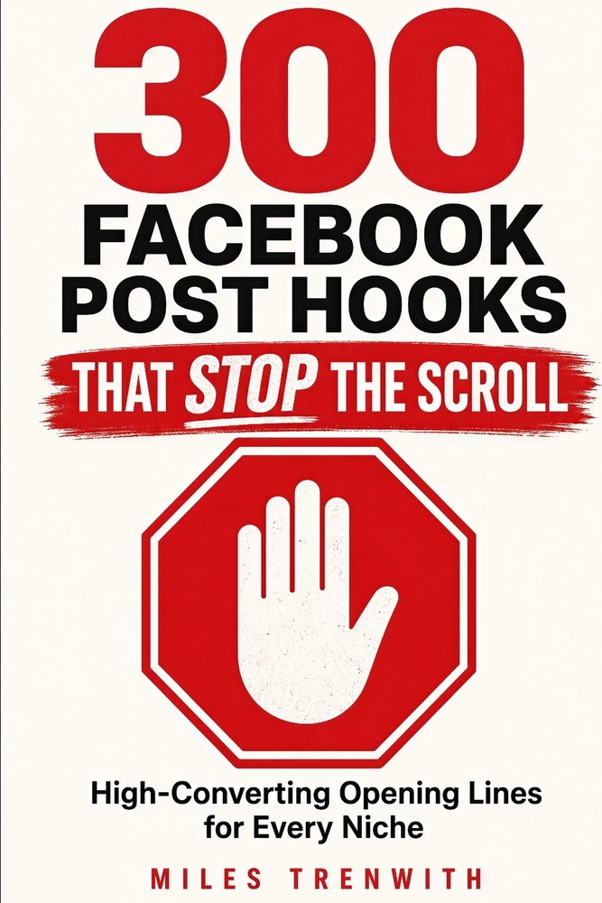 300 Facebook Post Hooks That Stop the Scroll: High-Converting Opening Lines for Every Niche cover