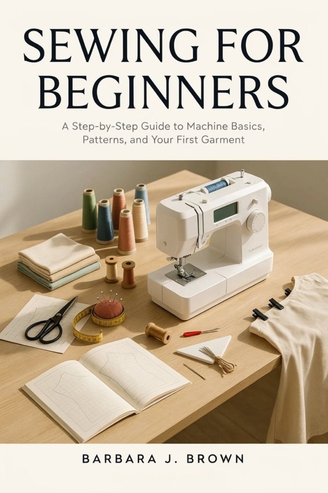 Sewing for Beginners: A Step-by-Step Guide to Machine Basics, Patterns, and Your First Garment cover