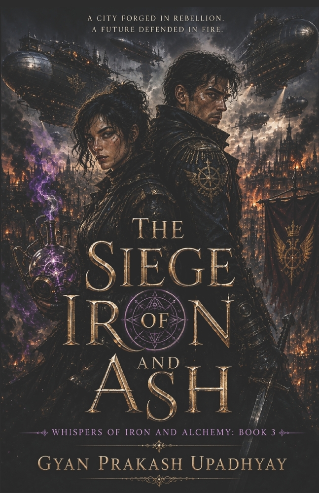 The Siege of Iron and Ash: A Steampunk Romantasy Epic (Whispers of Iron and Alchemy: Book 3) cover