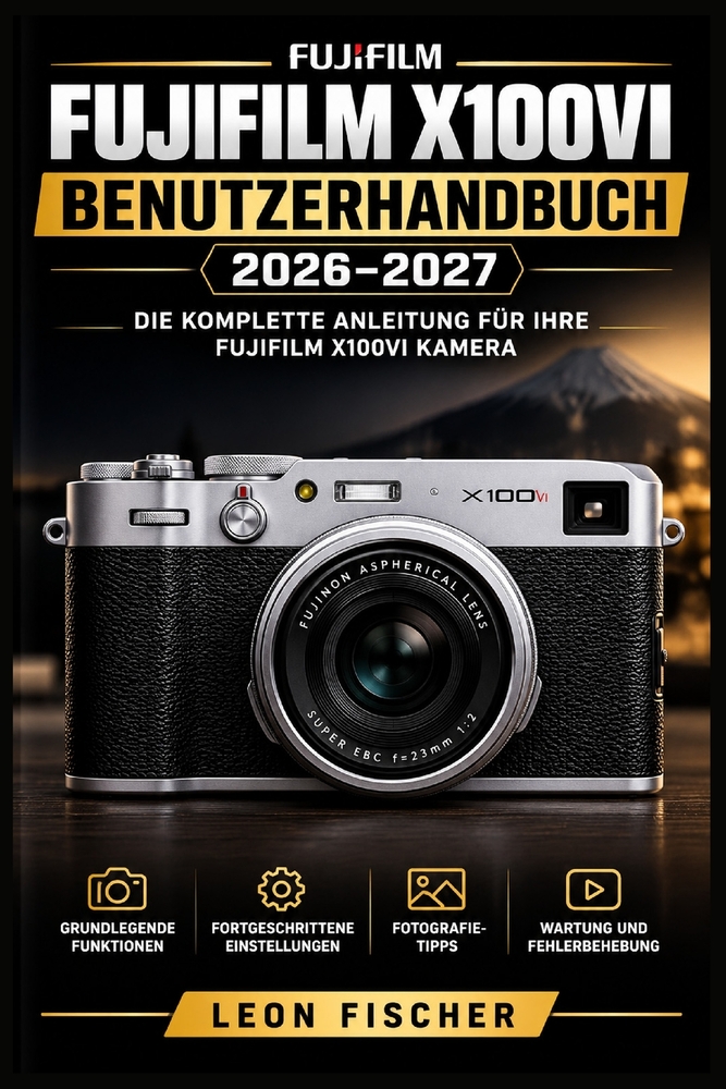 Fujifilm X100VI Benutzerhandbuch 2026-2027: Alle Kamerafunktionen, Aufnahmeeinstellungen und Fototechniken von der Ersteinrichtung bis zur meisterhaft cover
