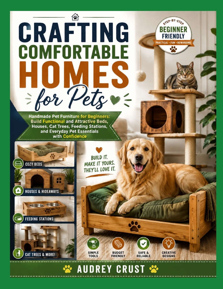 Crafting Comfortable Homes for Pets: Handmade Pet Furniture for Beginners: Build Functional and Attractive Beds, Houses, Cat Trees, Feeding Stations, cover