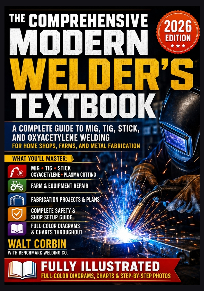 The Comprehensive Modern Welder's Textbook: A Complete Guide to MIG, TIG, Stick, and Oxyacetylene Welding for Home Shops, Farms, and Metal Fabrication cover