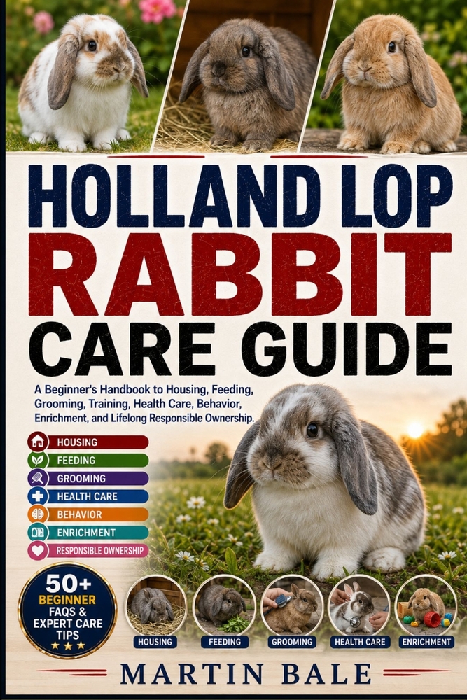 Holland Lop Rabbit Care Guide: A Beginner's Handbook to Housing, Feeding, Grooming, Training, Health Care, Behavior, Enrichment, and Lifelong Responsi cover