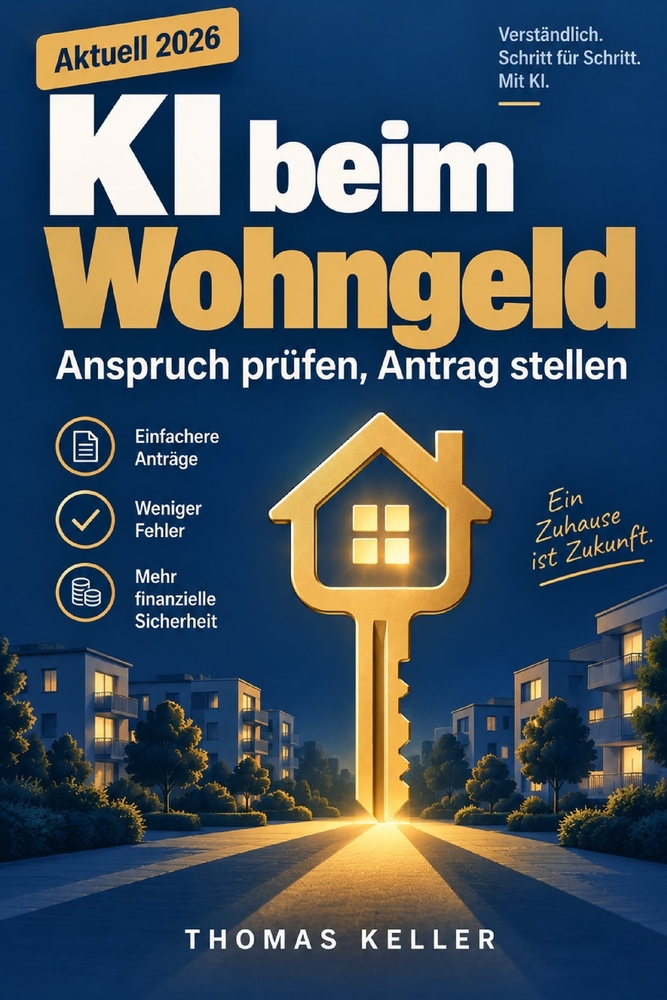 KI beim Wohngeld: Anspruch prüfen, Antrag stellen, Widerspruch führen - mit KI-Unterstützung. Aktuell 2026. cover