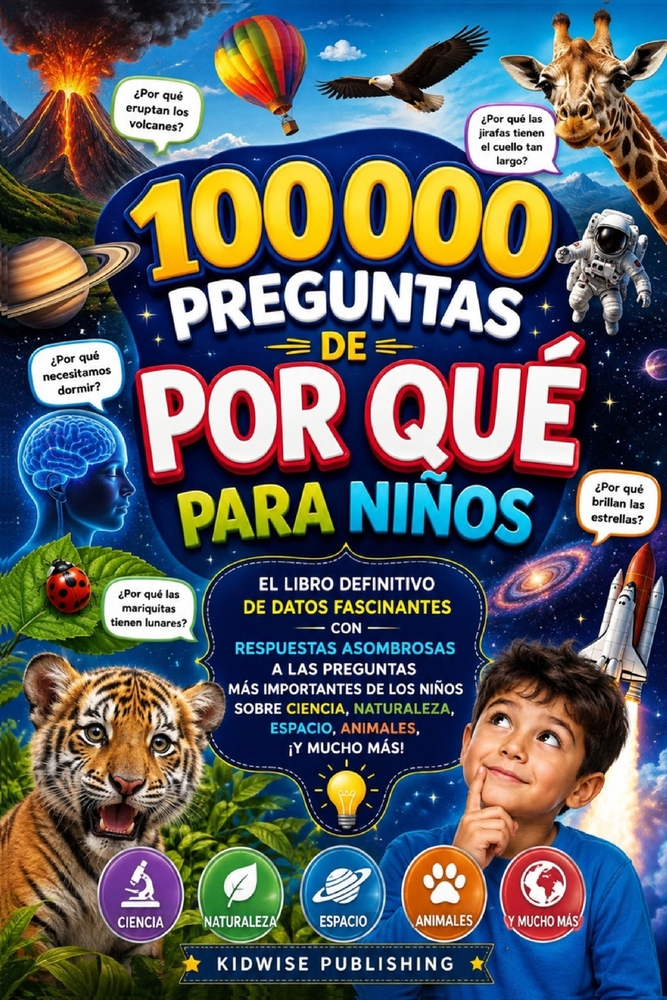 100000 Preguntas de Por Qué para Niños: El Libro Definitivo de Datos Fascinantes con Respuestas Asombrosas a las Preguntas Más Importantes de los Niño cover