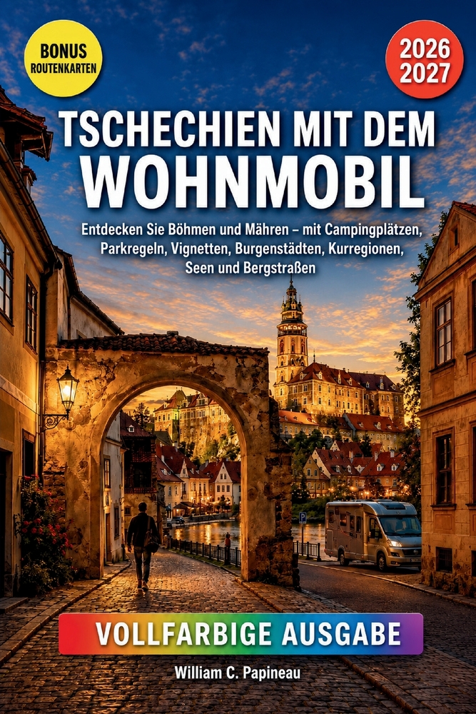Tschechien Mit Dem Wohnmobil 2026-2027: Entdecken Sie Böhmen und Mähren - mit Campingplätzen, Parkregeln, Vignetten, Burgenstädten, Kurregionen, Seen cover