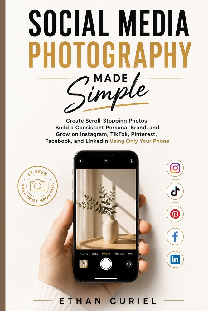 Social Media Photography Made Simple: Create Scroll-Stopping Photos, Build a Consistent Personal Brand, and Grow on Instagram, TikTok, Pinterest, Face cover