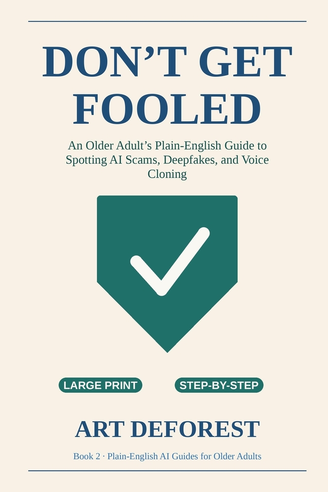 Don't Get Fooled: An Older Adult's Plain-English Guide to Spotting AI Scams, Deepfakes, and Voice Cloning cover