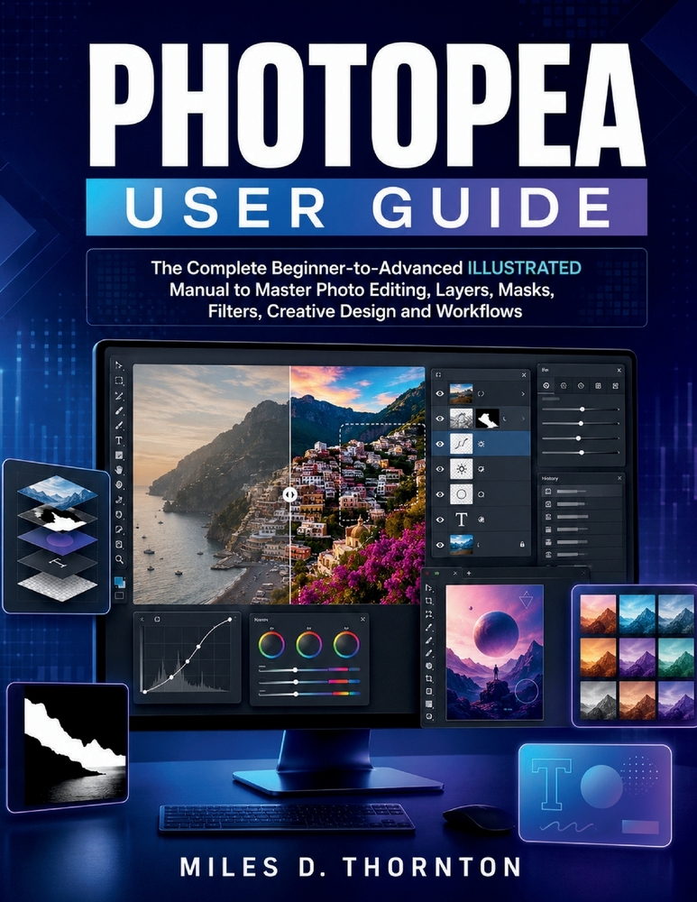 Photopea User Guide: The Complete Beginner-to-Advanced ILLUSTRATED Manual to Master Photo Editing, Layers, Masks, Filters, Creative Design and Workflo cover