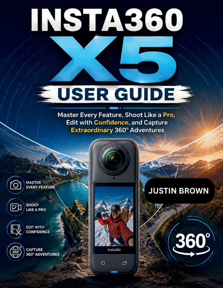 Insta360 X5 User Guide: Master Every Feature, Shoot Like a Pro, Edit with Confidence, and Capture Extraordinary 360° Adventures cover