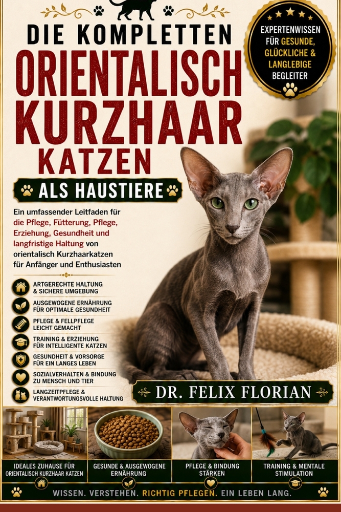 Die Kompletten Orientalisch Kurzhaar Katzen ALS Haustiere: Ein umfassender Leitfaden für die Pflege, Fütterung, Pflege, Erziehung, Gesundheit und lang cover