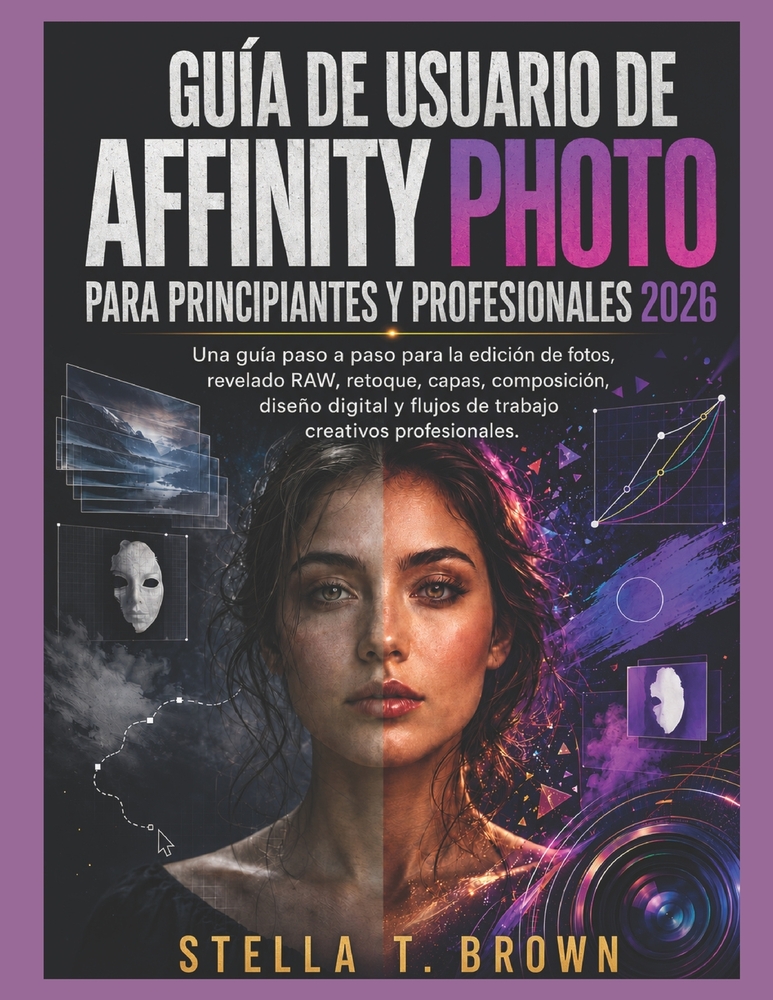 Guía de usuario de Affinity Photo 2026: Una Guía Paso a Paso Para Edición de Fotos, Revelado En Bruto, Retoques, Capas, Composición, Diseño Digital Y cover