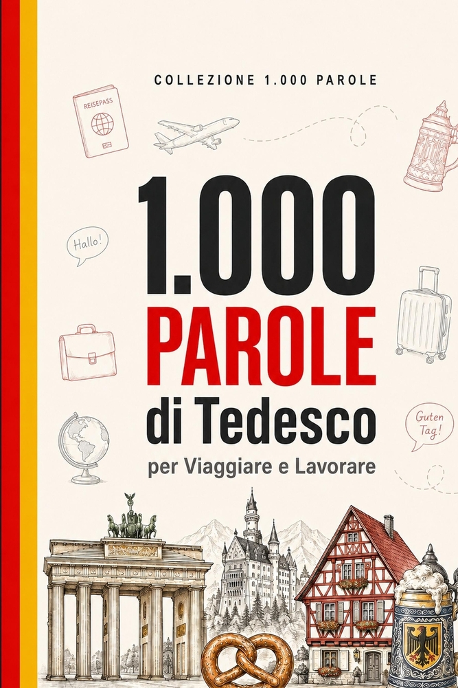 1.000 Parole di Tedesco per Viaggiare e Lavorare: Il vocabolario essenziale di tedesco con pronuncia e frasi di esempio - per viaggiatori e profession cover