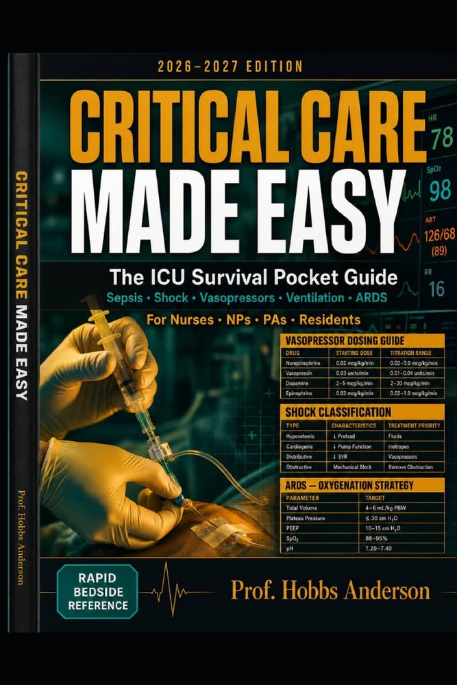 Critical Care Made Easy: The ICU Survival Pocket Guide for Nurses, NPs, PAs, and Residents: Rapid Bedside Reference for Sepsis, Shock, Vasopressors, M cover