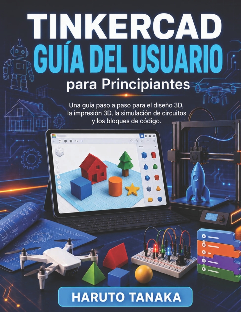 TINKERCAD GUÍA DEL USUARIO para Principiantes: Una guía paso a paso para el diseño 3D, la impresión 3D, la simulación de circuitos y los bloques de có cover