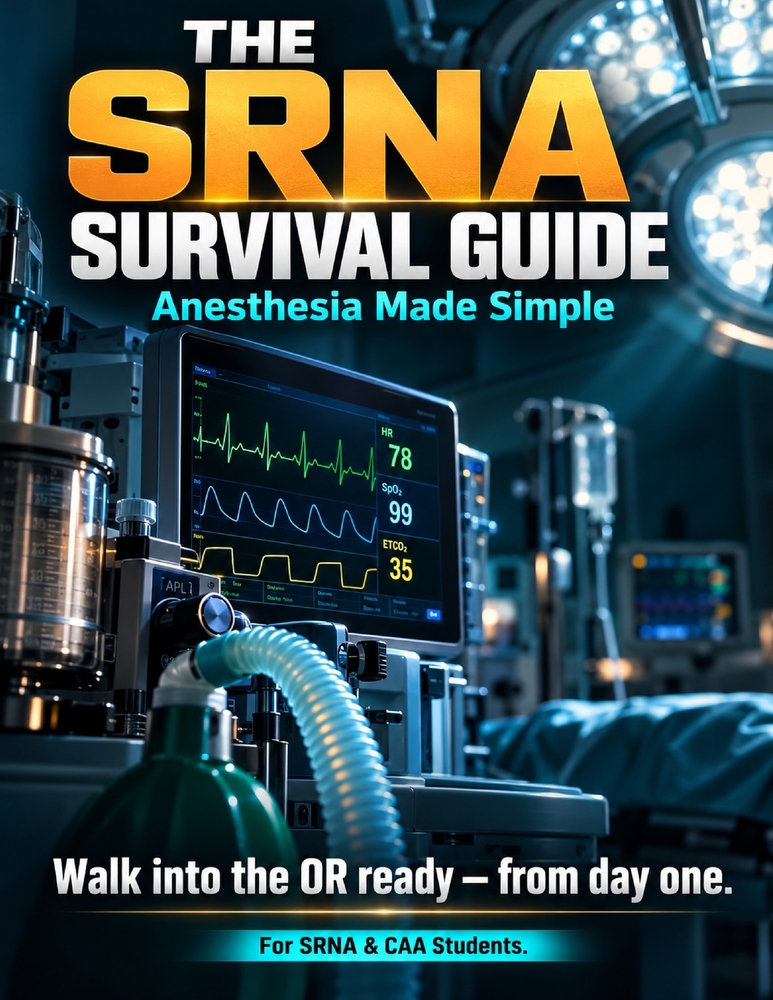 The SRNA Survival Guide: Anesthesia Made Simple: A Practical Clinical Rotation Companion for SRNA & CAA Students - Master the OR, Build Confidence, an cover