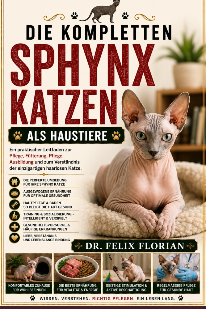 Die Kompletten Sphynx Katzen ALS Haustiere: Ein praktischer Leitfaden zur Pflege, Fütterung, Pflege, Ausbildung und zum Verständnis der einzigartigen cover