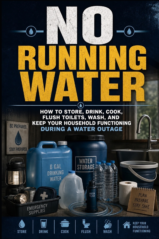 No Running Water: How to Store, Drink, Cook, Flush Toilets, Wash, and Keep Your Household Functioning During a Water Outage cover