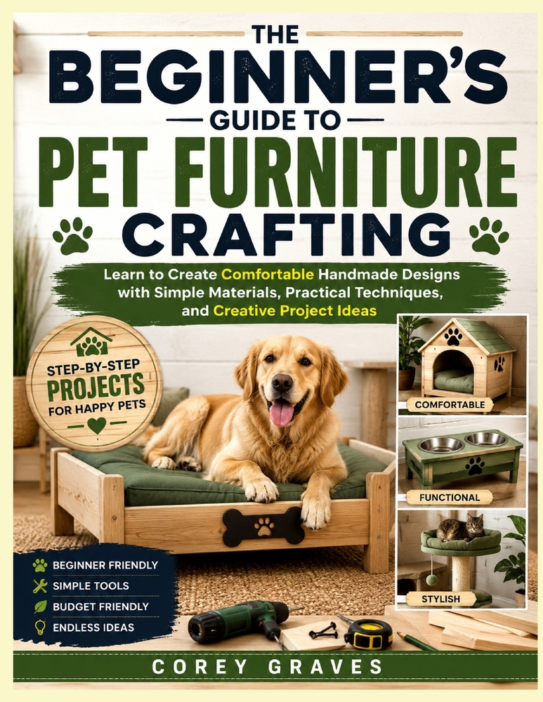 The Beginner's Guide to Pet Furniture Crafting: Learn to Create Comfortable Handmade Designs with Simple Materials, Practical Techniques, and Creative cover