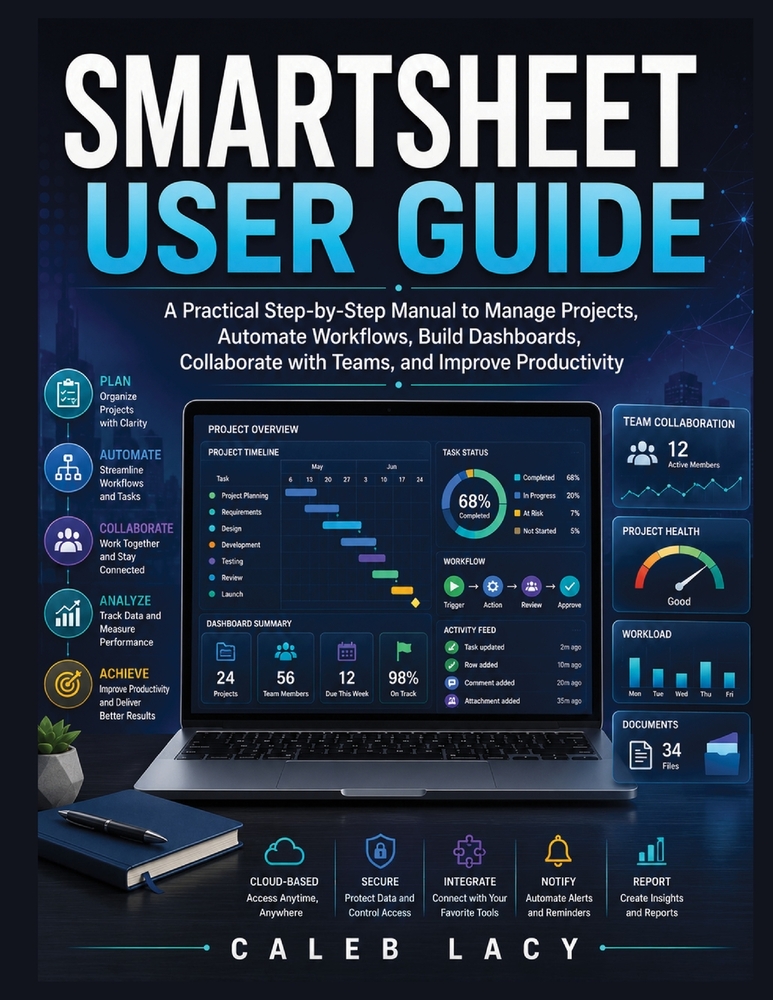 Smartsheet User Guide: A Practical Step-by-Step Manual to Manage Projects, Automate Workflows, Build Dashboards, Collaborate with Teams, and Improve P cover