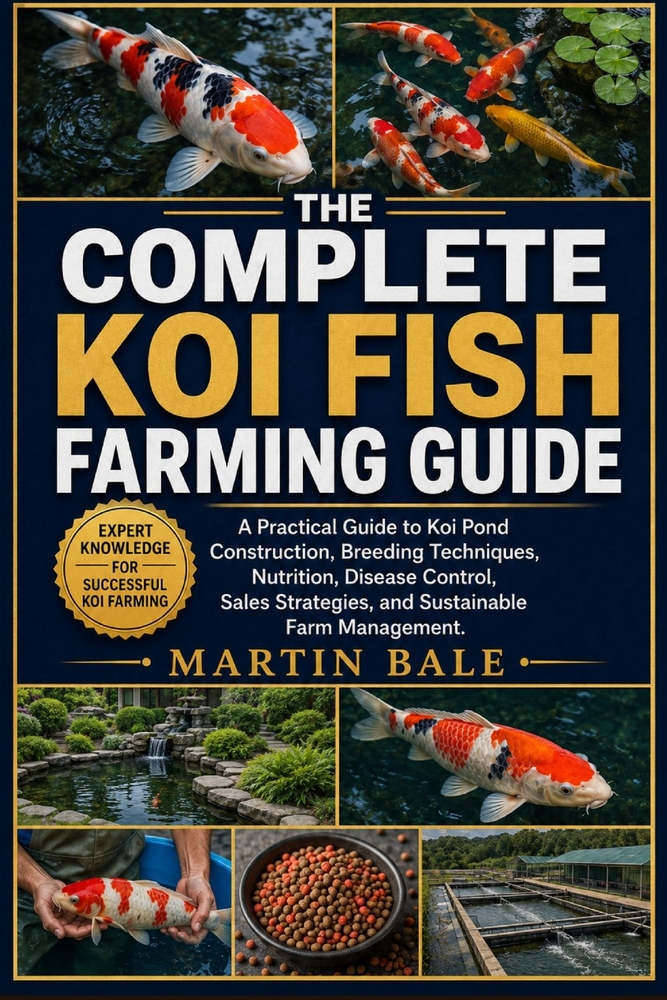 The Complete Koi Fish Farming Guide: A Practical Guide to Koi Pond Construction, Breeding Techniques, Nutrition, Disease Control, Sales Strategies, an cover