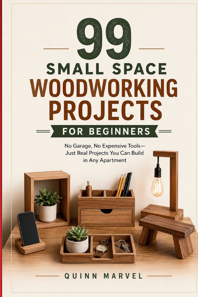 99 Small Space Woodworking Projects For Beginners: No Garage, No Expensive Tools - Just Practical Builds You Can Make in Any Apartment cover