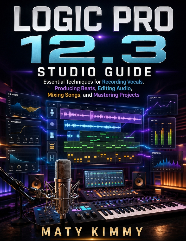 Logic Pro 12.3 studio Guide: Essential Techniques for Recording Vocals, Producing Beats, Editing Audio, Mixing Songs, and Mastering Projects cover