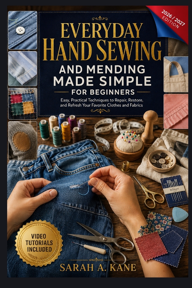 Everyday Hand Sewing and Mending Made Simple for Beginners: Master Essential Hand Sewing Skills with Easy Step-by-Step Techniques to Repair, Patch, Me cover