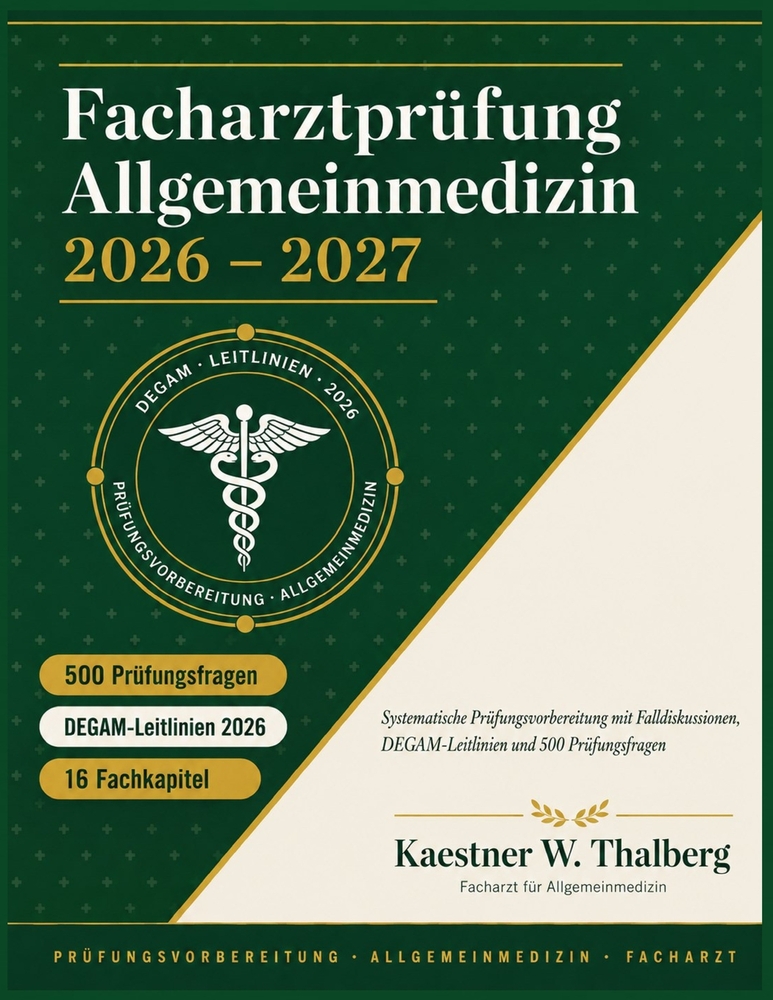 Facharztprüfung Allgemeinmedizin 2026-2027: Systematische Prüfungsvorbereitung mit Falldiskussionen, DEGAM-Leitlinien und 500 Prüfungsfragen cover