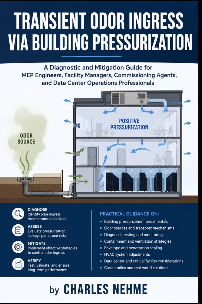 Transient Odor Ingress Via Building Pressurization: A Diagnostic and Mitigation Guide for MEP Engineers, Facility Managers, Commissioning Agents, and cover