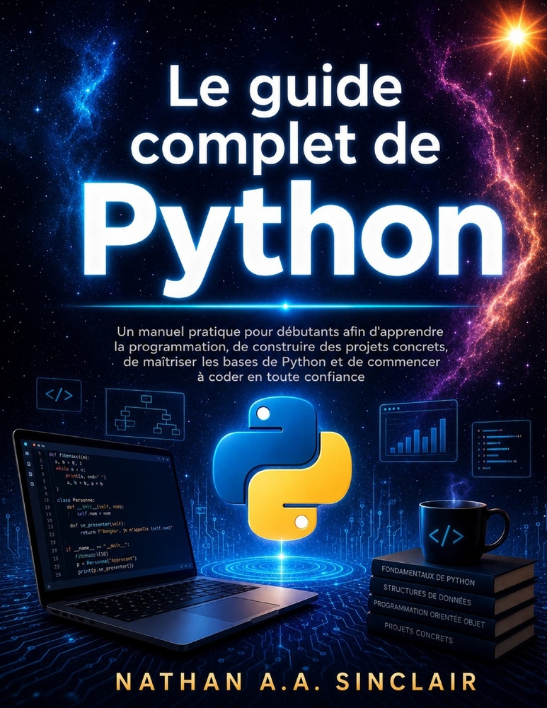 Le guide complet de Python: Un manuel pratique pour débutants afin d'apprendre la programmation, de construire des projets concrets, de maîtriser les cover