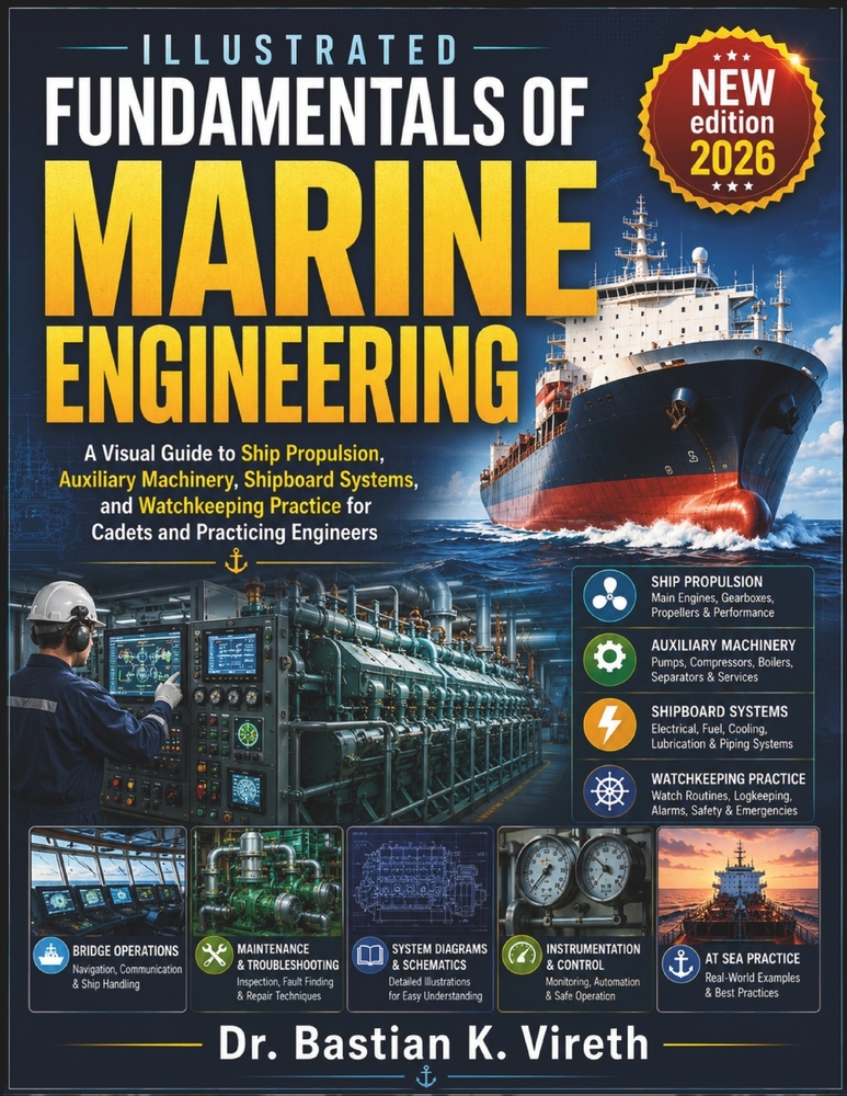 Illustrated Fundamentals of Marine Engineering: A Visual Guide to Ship Propulsion, Auxiliary Machinery, Shipboard Systems, and Watchkeeping Practice f cover