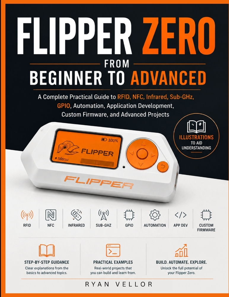 Flipper Zero from Beginner to Advanced: A Complete Practical Guide to RFID, NFC, Infrared, Sub-GHz, GPIO, Automation, Application Development, Custom cover