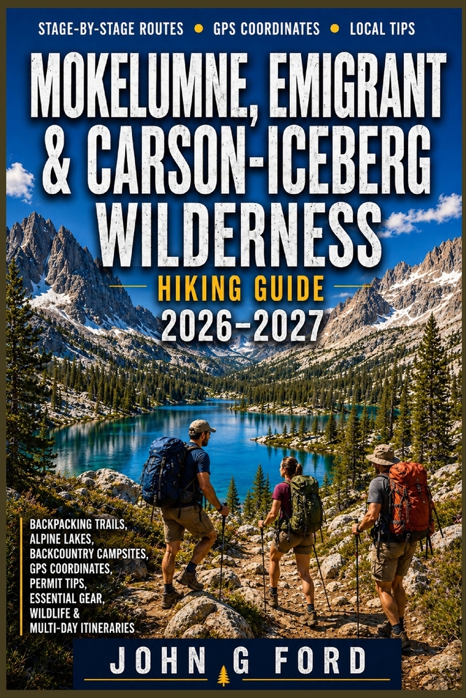 Mokelumne, Emigrant & Carson-Iceberg Wilderness Hiking Guide 2026-2027: Backpacking Trails, Alpine Lakes, Backcountry Campsites, GPS Coordinates, Perm cover