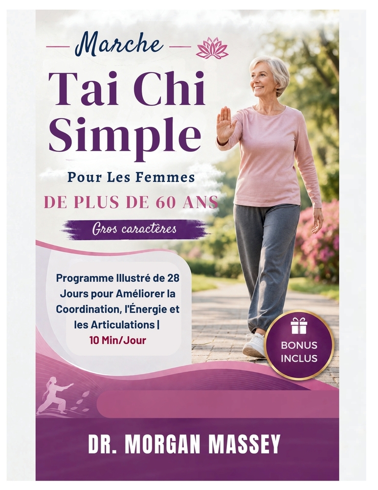 Marche Tai Chi Simple Pour Les Femmes De Plus De 60 Ans (Gros caractères): Programme Illustré de 28 Jours pour Améliorer la Coordination, l'Énergie et cover