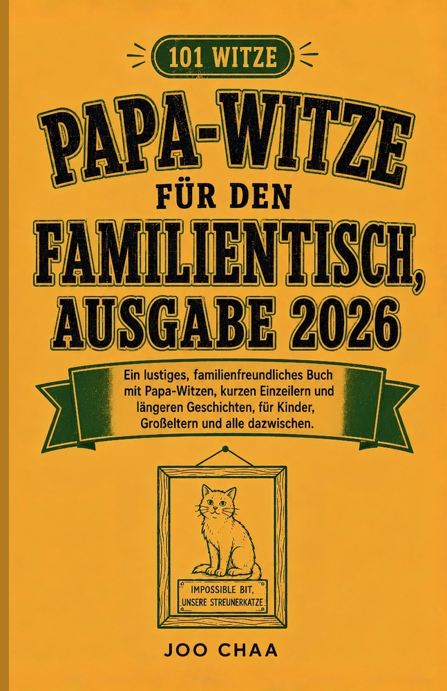 Papa-Witze für den Familientisch, Ausgabe 2026: Ein lustiges, familienfreundliches Buch mit Papa-Witzen, kurzen Einzeilern und längeren Geschichten, f cover