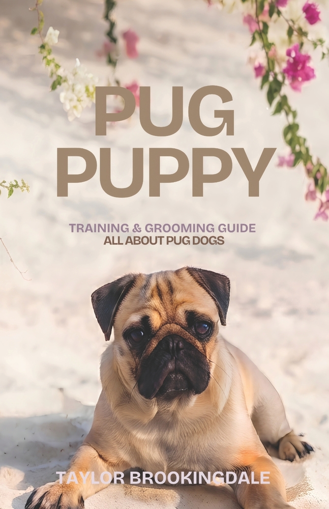 Pug Puppy Training & Grooming Guide: ALL ABOUT PUGS: Gentle & Force-Free Positive Reinforcement Methods for House & Potty Training, Small Dog Syndrome cover