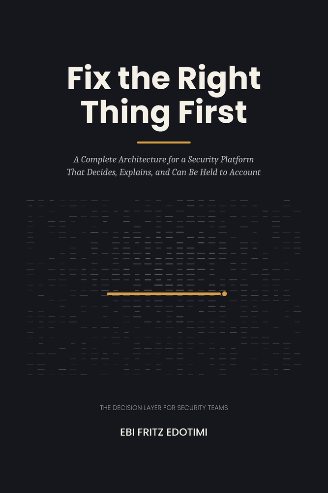 Fix the Right Thing First: A Complete Architecture for a Security Platform That Decides, Explains, and Can Be Held to Account cover