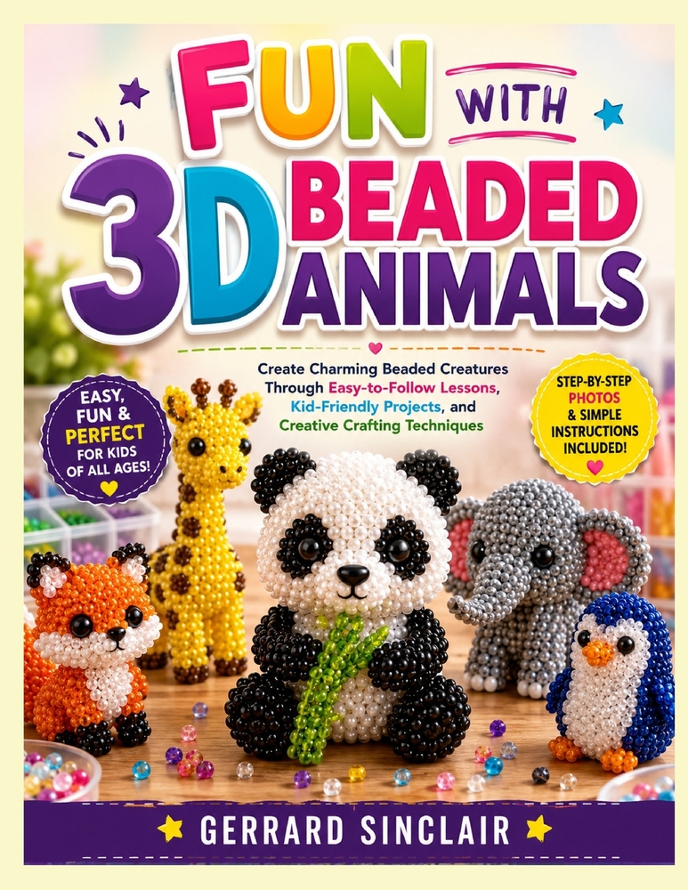 Fun with 3D Beaded Animals: Create Charming Beaded Creatures Through Easy-to-Follow Lessons, Kid-Friendly Projects, and Creative Crafting Techniques cover