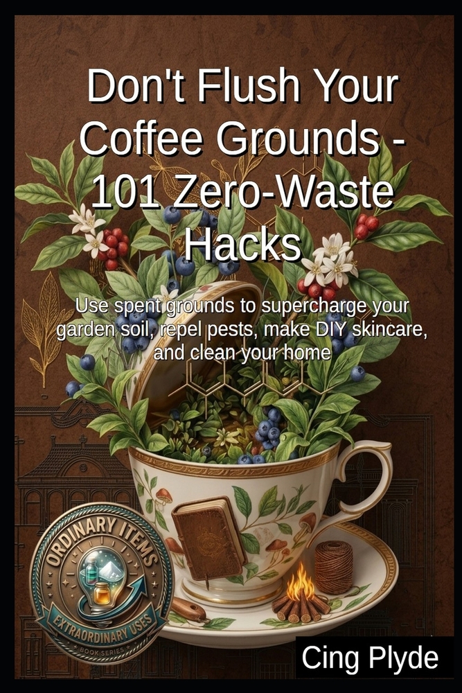 Don't Flush Your Coffee Grounds - 101 Zero-Waste Hacks: Use spent grounds to supercharge your garden soil, repel pests, make DIY skincare, and clean y cover