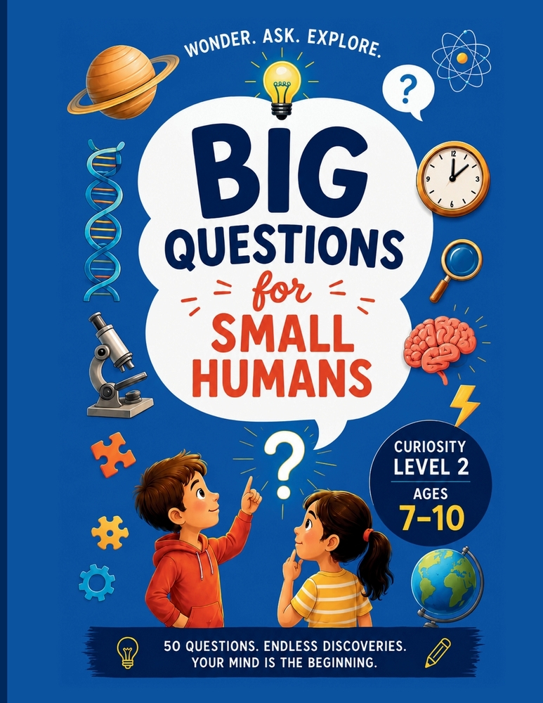 BIG QUESTIONS for SMALL HUMANS: 50 Big Questions To Spark Curiosity Every Day (Ages 5-7) cover