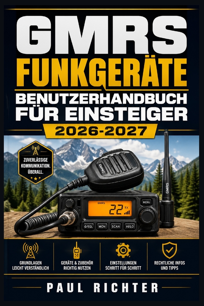 GMRS Funkgeräte Benutzerhandbuch für Einsteiger 2026-2027: Reichweite, Kanäle und Notfallkommunikation für Outdoor, Camping und den Alltag verständlic cover