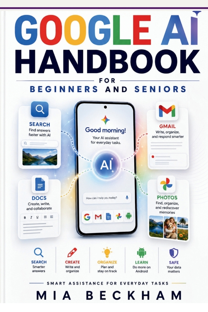 Updated Google AI Studio Handbook for Beginners and Seniors: A Step-by-Step Guide to Search, Gmail, Docs, Photos, Android, Smart Assistance, Everyday cover