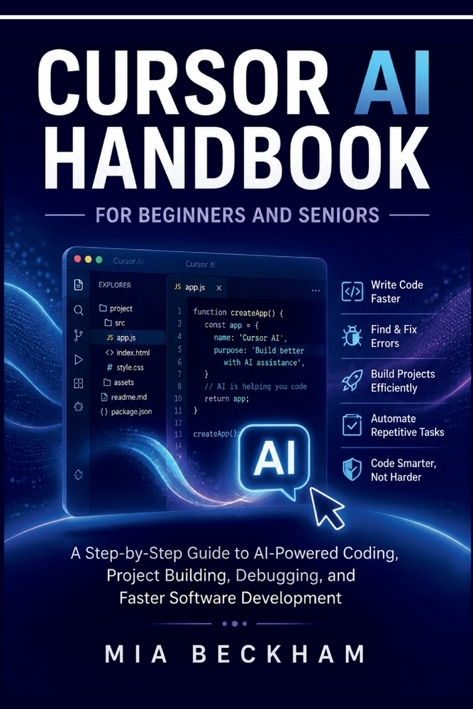 Updated Cursor AI Handbook for Beginners and Seniors: A Step-by-Step Guide to AI-Powered Coding, Project Building, Code Editing, Debugging, Automation cover