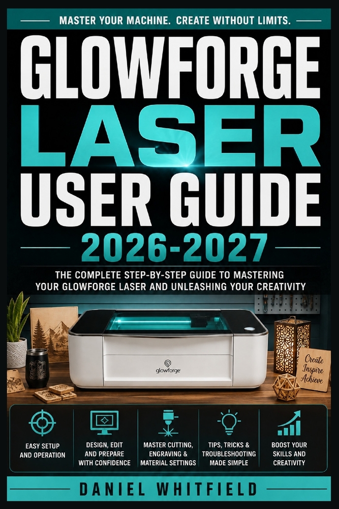 Glowforge Laser User Guide 2026-2027: The Complete Beginner-to-Expert Handbook for Cutting, Engraving, and Machine Care cover